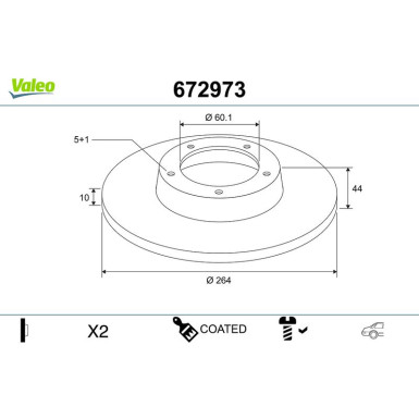 VALEO Bremsscheibe 672973