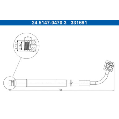 ATE Bremsschlauch | 24.5147-0470.3