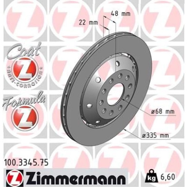 ZIMMERMANN Bremsscheibe | 100.3345.75