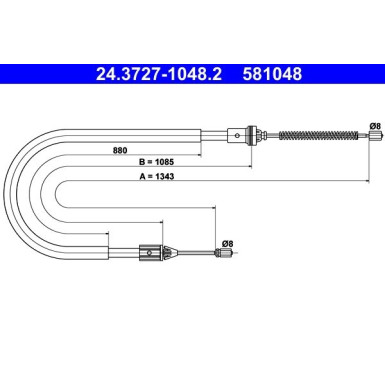 ATE Handbremsseil Seilzug Festellbremse 24.3727-1048.2