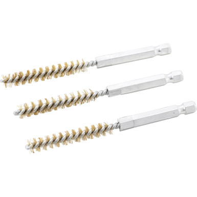 BGS Messingbürste | 8 mm | Antrieb Außensechskant 6,3 mm (1/4"""") | 3-tlg | 3078-8-M