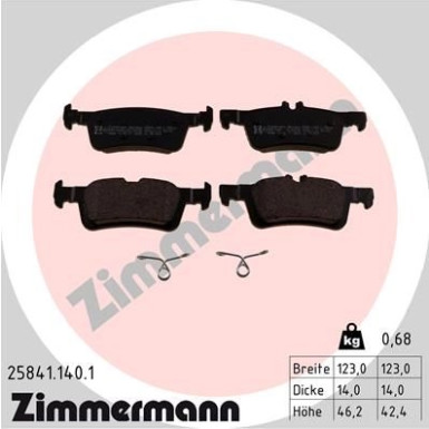 ZIMMERMANN Bremsbelagsatz, Scheibenbremse | 25841.140.1