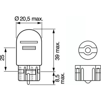 Glählampe (Box 1 Stück) W21/5W 12V 5W Pures Licht | 1 987 301 079
