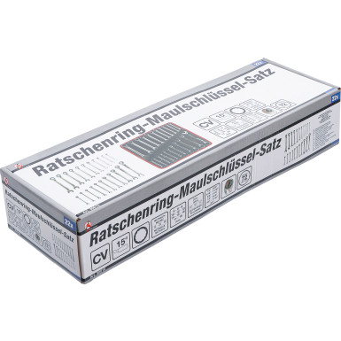 BGS Ratschenring-Maulschlüssel-Satz | metrisch / Zollgrößen | 22-tlg | 30010