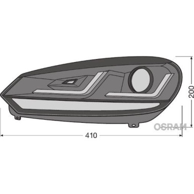 Osram | Scheinwerfer LEDriving XENARC BLACK für Golf VI LED-Tagfahrlicht und D8S Xenon 2 St | LEDHL102-BK LHD