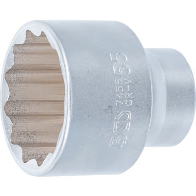 BGS Steckschlüssel-Einsatz Zwölfkant | Antrieb Innenvierkant 20 mm (3/4"""") | SW 55 mm | 7455