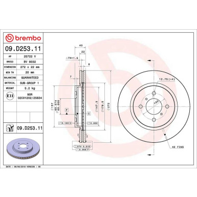 Bremsscheibe VA SUZUKI Swift 10 PRIME LINE - UV Coated 09.D253.11