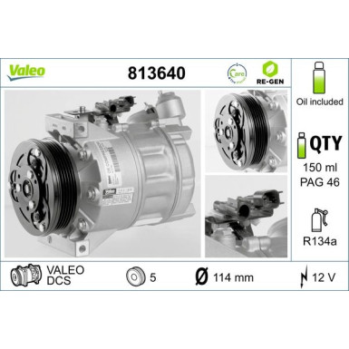 VALEO Kompressor 813640 VALEO RE-GEN AT