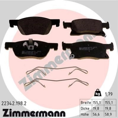 ZIMMERMANN Bremsbeläge ZIMMERMANN Bremsbeläge