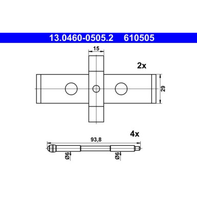 ATE Zubehörsatz, Scheibenbremsbelag 13.0460-0505.2