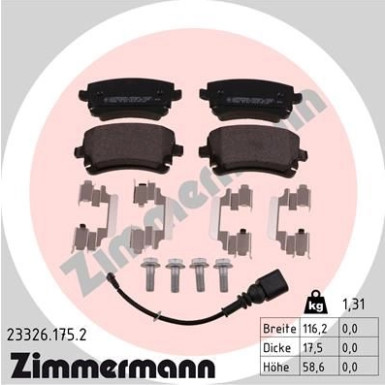 ZIMMERMANN Bremsbeläge ZIMMERMANN Bremsbeläge