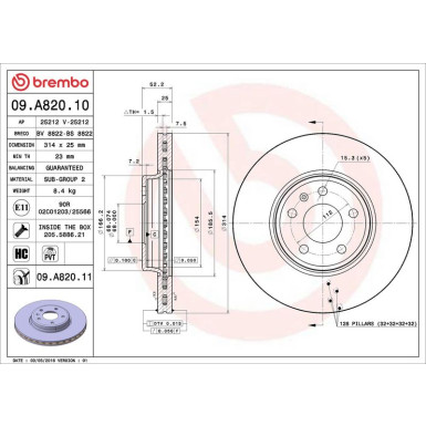 12 481 046 Bremsscheibe VA AUDI A4,A5 07 PRIME LINE - UV Coated 09.A820.11
