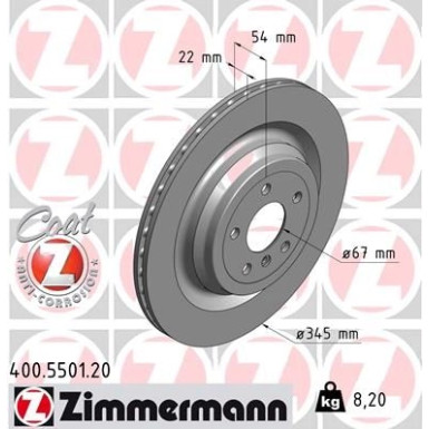 ZIMMERMANN Bremsscheibe 400.5501.20 Coat Z