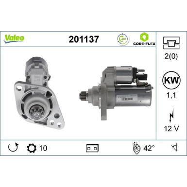 VALEO Anlasser 201137 VALEO CORE-FLEX
