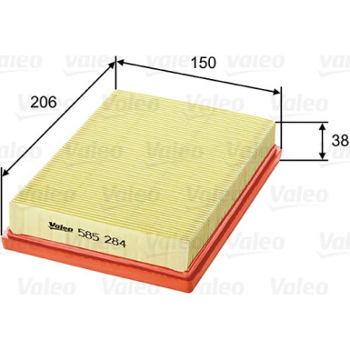 VALEO Luftfilter 585284 VALEO Luftfilter 585284
