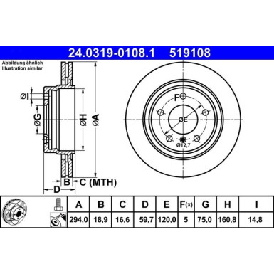 Bremsscheibe Bmw T. 3 (E46) 98-07 Power Disc PowerDisc 24.0319-0108.1