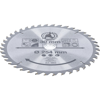 BGS Hartmetall-Kreissägeblatt | Ø 254 x 30 x 3,2 mm | 40 Zähne | 3954