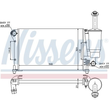 Wasserkühler PKW | FIAT Panda 1,1i / 1,2i 03- o.Klima | 617845