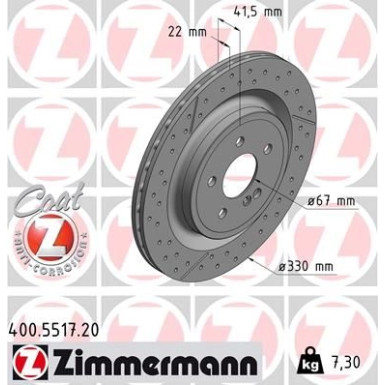 ZIMMERMANN Bremsscheibe 400.5517.20 Coat Z