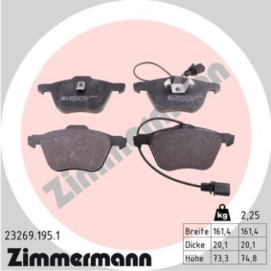 ZIMMERMANN Bremsbeläge 23269.195.1