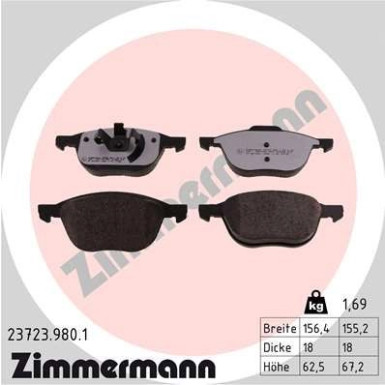 ZIMMERMANN Bremsbeläge 23723.980.1