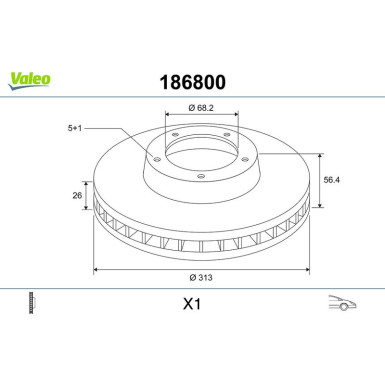 VALEO Bremsscheibe | 186800