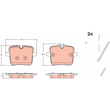 Bremsklötze HA | BMW 5, 7, 8, X5, X6 15 | GDB2519 Bremsklötze HA | BMW 5, 7, 8, X5, X6 15 | GDB2519
