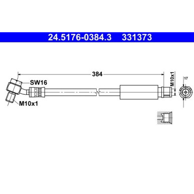 Bremsschlauch | 24.5176-0384.3