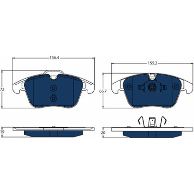 Bremslkötze Electric Blue | VOLVO V60 10 | GDB1683BTE