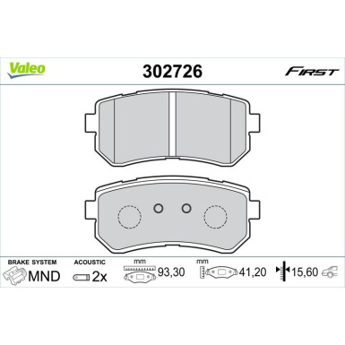 VALEO Bremsbeläge | 302726