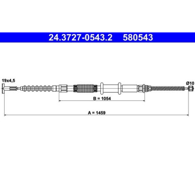 ATE Handbremsseil Seilzug Festellbremse 24.3727-0543.2