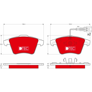 Bremsbelagsatz Vw P. Touareg 3.6-6.0 02-10 Dtec Cotec | GDB1651DTE