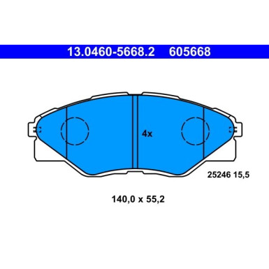 Bremsbelagsatz, Scheibenbremse | 13.0460-5668.2 Bremsbelagsatz, Scheibenbremse | 13.0460-5668.2