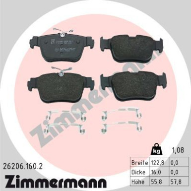 ZIMMERMANN Bremsbelagsatz, Scheibenbremse