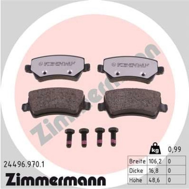 ZIMMERMANN Bremsbeläge 24496.970.1