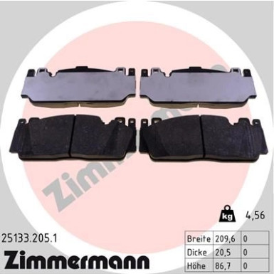 ZIMMERMANN Bremsbeläge ZIMMERMANN Bremsbeläge