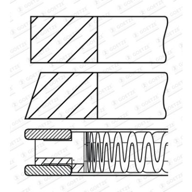GOETZE ENGINE Kolbenringsatz | 08-437700-00