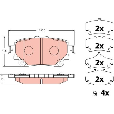 Bremsklötze HA | TOYOTA bZ4X, Corolla, RAV4 18 | GDB2343 Bremsklötze HA | TOYOTA bZ4X, Corolla, RAV4 18 | GDB2343