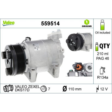 VALEO Kompressor 559514 Valeo Origins New OE TECHNOLOGIE