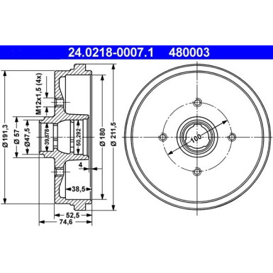 Bremstrommel | 24.0218-0007.1 Bremstrommel | 24.0218-0007.1