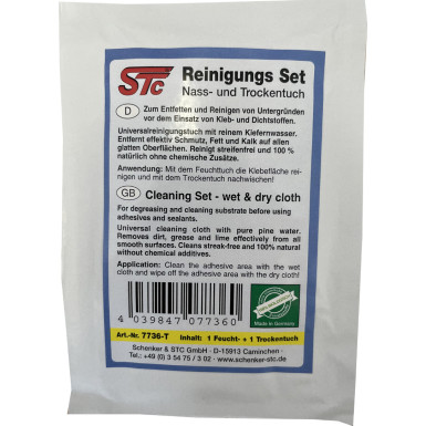 STC Reinigungstuch-Set / Scheibenkleber Haftreiniger | 7736T