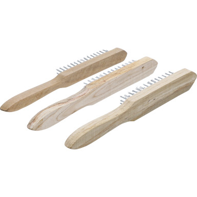 BGS Drahtbürsten-Satz | Holzstiel | 2-, 3-, 4-reihig | 3-tlg | 85815