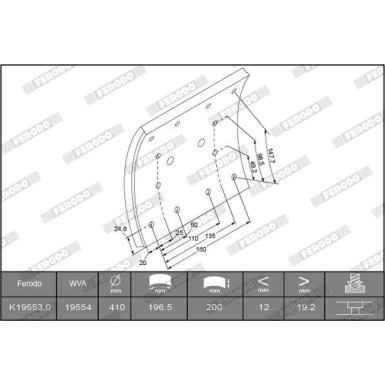 Bremsbelag Iveco T. Eurost PREMIER K19553.0