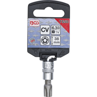 BGS Bit-Einsatz | Antrieb Innenvierkant 6,3 mm (1/4"""") | TS-Profil (für Torx Plus) mit Bohrung TS50 | 5184-TS50