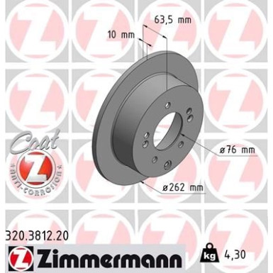 ZIMMERMANN Bremsscheibe 320.3812.20 Coat Z