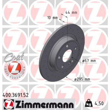 ZIMMERMANN Bremsscheibe 400.3691.52 SPORT Z