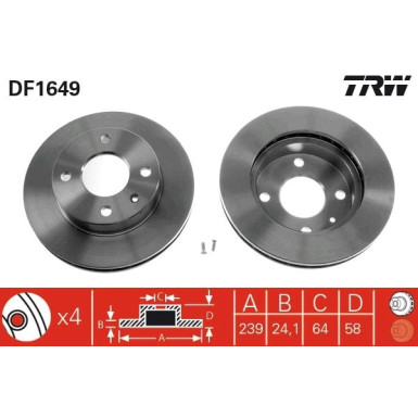 TRW Bremsscheibe | DF1649