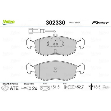 VALEO Bremsbeläge | 302330