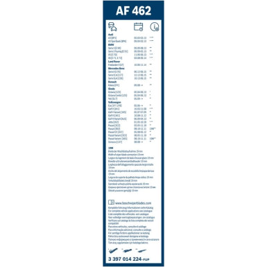 AF462 BOSCH | Aerofit | A3, Octavia II, Golf V,VI, Passat | 3397014224