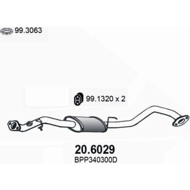 Mittelschalldämpfer | MAZDA MX5 1.6 1.8 00 | 20.6029